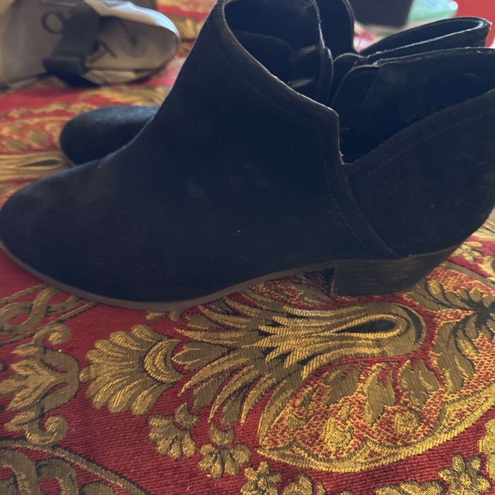 Crown And Ivy Kendall Black Leather Classy Ankle Boots Size 11 - Picture 4 of 6